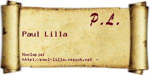 Paul Lilla névjegykártya